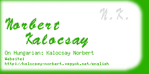 norbert kalocsay business card